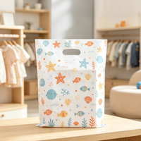 Sacs de transport en plastique LDPE imperméables, avec poignée découpée, imprimés avec logo de marque, réutilisables pour les magasins de vêtements