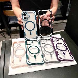 Funda para iPhone 17, compatible con iPhone 16 Pro Max, transparente, magnética para 14, con bloques de color para 15, a prueba de golpes para 13, moderna para 12 - Product Image 1