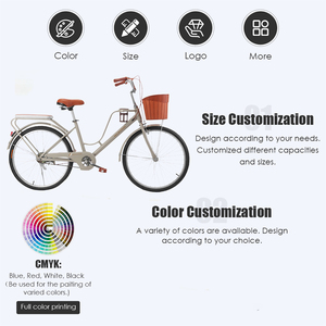 Vélo de ville vintage hollandais 24/26 pouces à 6 vitesses avec panier, style café, cadre bas, pour femme, en stock usine - Product Image 2