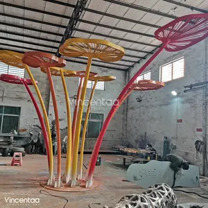 Vincentaa Custom Lotus Leaf Shape Sculpture Modern Outdoor Square Large Decorative Sculpture