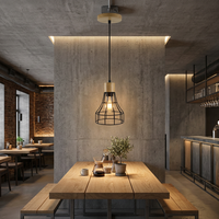 Lámpara Colgante E27 Estilo Jaula, Lámpara de Techo Colgante de Metal Nórdico para Bar, Restaurante, Dormitorio, Decoración del Hogar