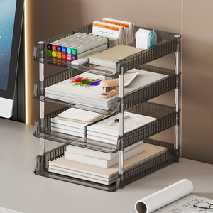 New <strong>Design</strong> Haogle Transparent Clear Desktop Organizer Office Desk Organizer Rack Multi-layer Desktop Storage <strong>Shelf</strong> - Product Image 5