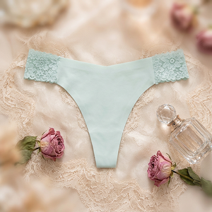 Women <b>Seamless</b> <b>Thong</b> Panties Solid Color Soft Stretch Low Rise T-back Underwear Breathable Daily Lingerie for Women Wholesale - Product Image 2