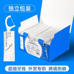 Vente en gros d'usine de fils dentaires ultra-fins, 100 cure-dents avec crochets emballés individuellement pour l'exportation - Product Image 2