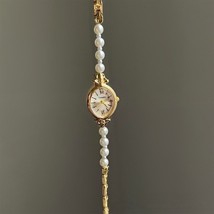 Reloj de Pulsera de Cuarzo para Mujer, Estilo Retro de Alta Gama, con Perlas Doradas, Diseño Minimalista y Lujoso, Superventas - Product Image 5