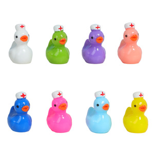 Resin <b>Duck</b> Doll Nurse <b>Hat</b> Solid Color Mini Ornament Home Decoration DIY Jewelry Craft Material - Product Image 5