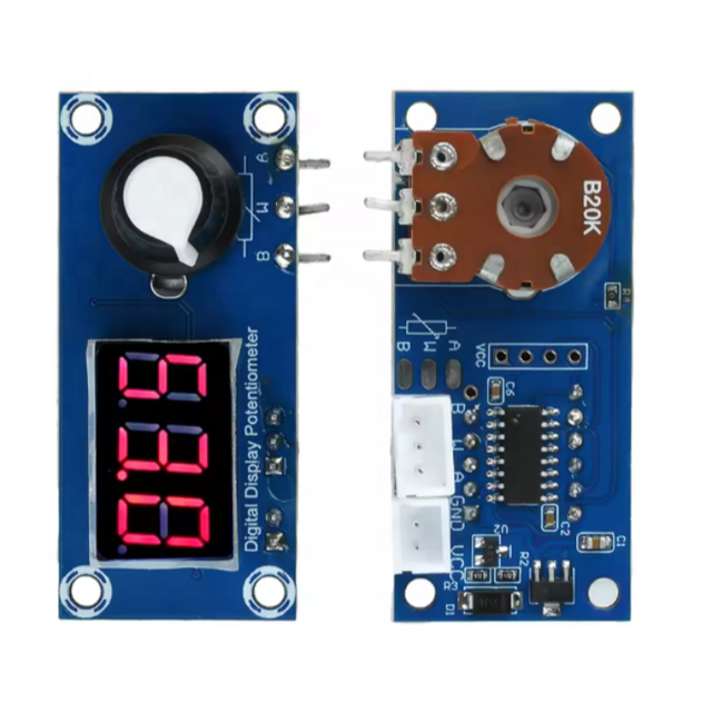 3-digital LED Single-channel Rotary Potentiometer Adjustable Resistor 5K/10K/20K Module Knob DC 4.5V-36V 0.1 Tolerance