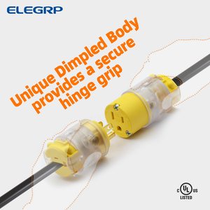 Elegrp ABS và vật liệu đồng 15A 125V thắp sáng lưỡi thẳng điện Cắm và kết nối bộ phích cắm & ổ cắm - Product Image 6
