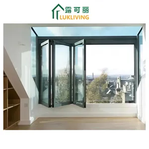 Lukliving Úc Tiêu Chuẩn Cách Nhiệt Ban Công Gấp Cửa Sổ Bi Gấp Cửa Sổ Kính Cửa Sổ Nhôm Gấp Cửa Sổ