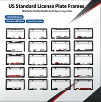 Cadre de plaque d'immatriculation standard américain, support décoratif personnalisé en plastique ABS avec logo sport 3D pour voiture américaine