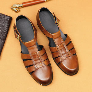 Las sandalias de cuero vacuno hechas a medida para hombre más vendidas en 2025 están hechas de cuero genuino y son transpirables. - Product Image 1