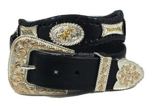 Ceintures Conchos Western en cuir véritable avec boucle de 3 pièces - Product Image 4