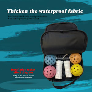 高品質で耐久性があり、軽量で防水性のあるオックスフォード生地を使用した、持ち運び可能なカスタムロゴプリント入りピクルボールパドルバッグ - Product Image 6