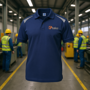 Ttake Polo à manches courtes, vêtements de travail classiques, bleu marine M - Product Image 3