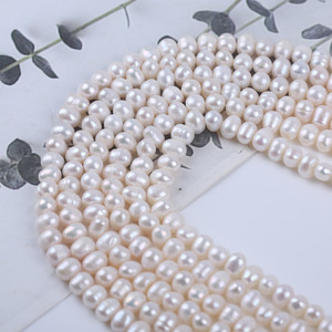 Cadena de Perlas de Agua Dulce al por Mayor de Zhuji, 5-6 mm, Perlas Redondas Tipo Patata para Hacer Collares y Pulseras - Product Image 2