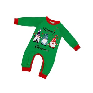 Novo Conjunto de Pijamas de Natal para Pais e Filhos em Poliéster Macio, Estilo Europeu-Americano, Verde, Manga Longa, Conjunto Combinando com Estampa de Papai Noel - Product Image 5