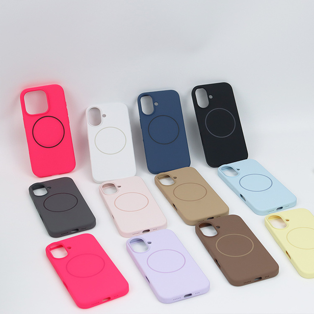 Colorful Soft Silicone Phone Cases for iPhone 11 12 13 14 15 16 17 Pro Max Original Magnetic Liquid Silicon Mobile Cover