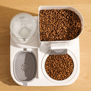 Dispenser air makanan hewan peliharaan 2 1, gravitasi otomatis anti selip, mangkuk minum kucing anjing plastik portabel modis langsung - Product Image 5