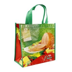 Sacs de courses réutilisables, sacs écologiques laminés non tissés, sacs fourre-tout en PP tissé avec logo personnalisé - Product Image 1