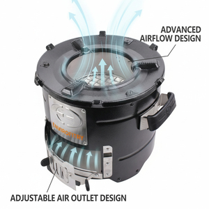 Poêle à granulés de bois en acier inoxydable avec chauffage économe en énergie, design durable, style moderne, utilisation en extérieur - Product Image 1