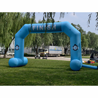 Arche gonflable publicitaire en PVC étanche à alimentation CC avec ventilateur intégré, couleur et taille personnalisables, vente en gros à prix réduit