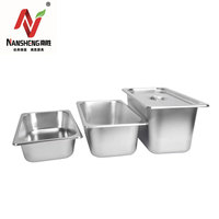 Nansheng Penjualan Langsung Gn 13 Pan 150 Gastronorm Stainless Steel Gn Food Pan Gn Pan dengan Anti Jam Dengan Tutup