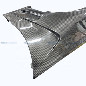 กันชนหน้าคาร์บอนสำหรับ Nissan 370z Z34 ปี 2009-2020 รุ่น DLF สไตล์คาร์บอนไฟเบอร์ (ไม่มีช่องระบายอากาศด้านบน) - Product Image 4