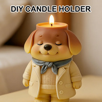 Moule en silicone pour jardinage, pour la création de petits pots de fleurs, matériaux réutilisables et sans danger pour les aliments, outil de décoration artisanale pour la maison, moule pour pot de fleurs en forme de chien