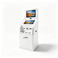 Kiosque de paiement médical à double écran de 21,5 pouces |   Terminal tactile hospitalier OEM/ODM sur pied, équipé de plusieurs systèmes d'exploitation, lecteur d'identification QR