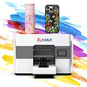 Sunika petit A3 à plat rouleau UV imprimante DTF vente en gros machine d'impression logo autocollant UV avec tête d'impression epson I3200 pour étui vendre