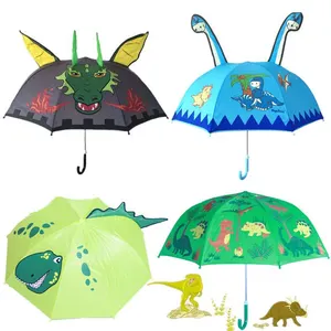 LOTUS-paraguas de dinosaurios para niños, sombrilla infantil de buena calidad con bonitos dibujos animados, modelo 3D creativo, para días lluviosos