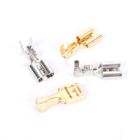 황동 6.3mm 암형 크림프 터미널 DJ622-6.3 자동차 오디오 스피커 배선용 와이어 커넥터