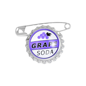 Hot Selling Summer Fresh Fruit Enamel Pin <strong>GRAPE</strong> SODA BEER BOTTLE Cartoon Brooch Cut Tin Metal <strong>Badge</strong> for Beer Creative Fruit Gift - Product Image 1