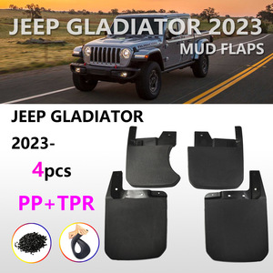 Garde-boue Jeep Gladiator 2023-2024, 4 pièces, matériau PP+TPR, noir, protection des pneus - Product Image 1
