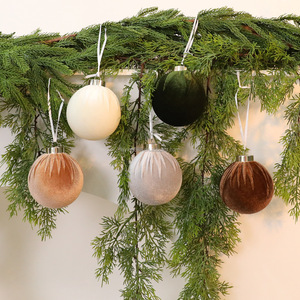 Decoración Colgante para Árbol de Navidad <span class=keywords><strong>Mubai</strong></span>, Bolas de Tela de Espuma de Terciopelo Rojo de 7.5 cm para el Hogar, Navidad, Caja Rígida Multicolor - Product Image 2