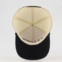 Casquettes de baseball unisexes promotionnelles personnalisées avec logo brodé, 5 panneaux, perforées, découpe au laser, trous, nylon, imperméables, chapeau de golf