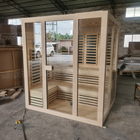 Ruang sauna kayu Hemlock Kanada, kabin sauna, sauna infra merah jauh, sauna spa ukuran kustom
