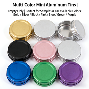 Boîtes rondes en aluminium vides de plusieurs tailles et couleurs pour bougies, cosmétiques, baumes à lèvres, emballages cadeaux - Product Image 2
