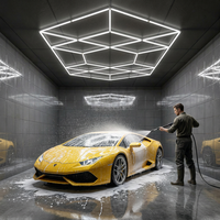 Lumière géométrique super lumineuse pour lavage de voitures, lumière LED dimmable 6500K en forme de nid d'abeille pour atelier de detailing automobile, atelier de réparation automobile
