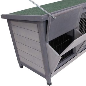 Evcil hayvan dükkanlarında küçük hayvanlar için kolay temiz mandallı büyük ahşap tavşan kafesleri - Product Image 2
