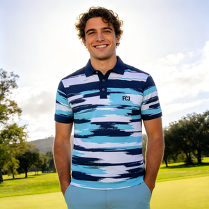 Polo de golf pour <span class=keywords><strong>homme</strong></span>, 92% polyester, 8% élasthanne, <span class=keywords><strong>anti</strong></span>-<span class=keywords><strong>UV</strong></span>, respirant, léger, extensible, vêtements de golf personnalisés - Product Image 2