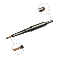 Stylo à sourcils 3 en 1 imperméable à tête longue, lisse, glissement mince, doublure de sourcils marron, Logo personnalisé, crayon à sourcils