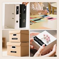 Etiquetas de Codificación de Color Rectangulares Negras de 3 por 1 Pulgadas, Autoadhesivas, Escribibles, Resistentes al Agua, Rollo de Etiquetas de Vinilo en Blanco