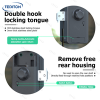 Tediton Porte en verre sans cadre Bureau Salle de bain Empreinte digitale Mot de passe Serrure de porte en verre trempé Serrure magnétique pour portes en verre