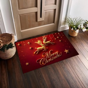 Tapis de sol rectangulaire antidérapant en velours cristal imprimé bonhomme de neige de noël, décoration de maison, pour salon, entrée, salle de bain - Product Image 5