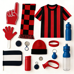 Custom Logo Printed Football Cheering Products Scarves Caps Flags Gift Set Silk Screen Printing Custom Colors Sizes for Events - Product Image 6