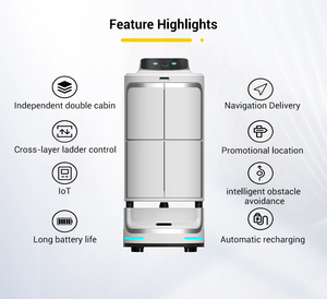 High Efficiency Hotel Service Robot <b>Food</b> <b>Server</b> Chinese Robot Automatic Waiter Lidar Navigation IP65 20Ah Battery for Automated - Product Image 5