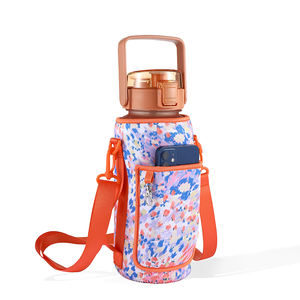 Bouteille d'eau de motivation 1 Gallon / 128oz avec marqueur de temps et paille, étanche sans BPA avec sac à motif - Product Image 1