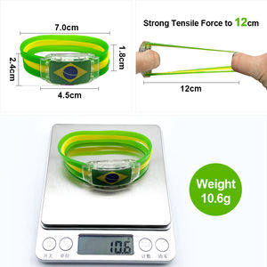 Pulseras con bandera nacional de fútbol con luz LED de alta calidad, pulseras de goma de silicona personalizadas deportiva, regalos para eventos, logotipos personalizados - Product Image 4