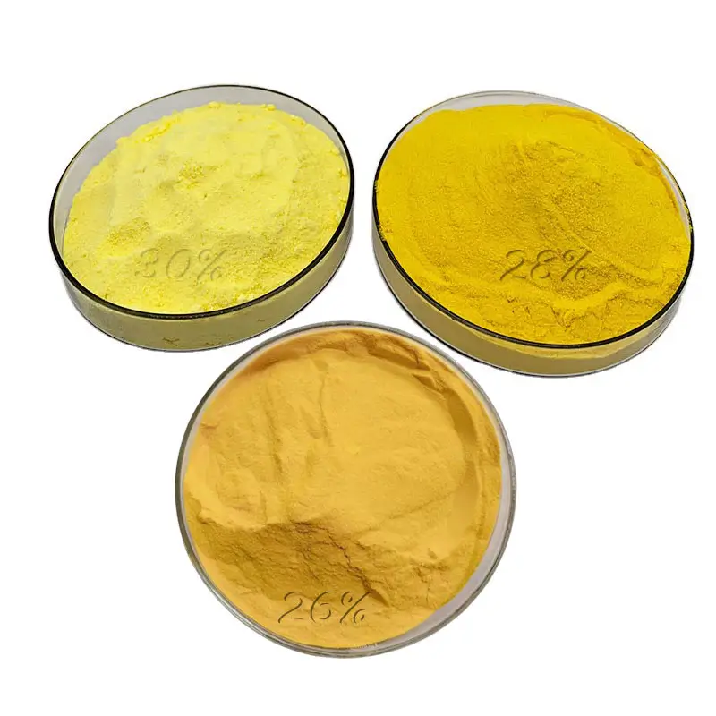 In stock factory prices 28-30% PAC coagulant yellow powder chemicals Cas 1327-41-9 polyaluminium chloride for water treatment